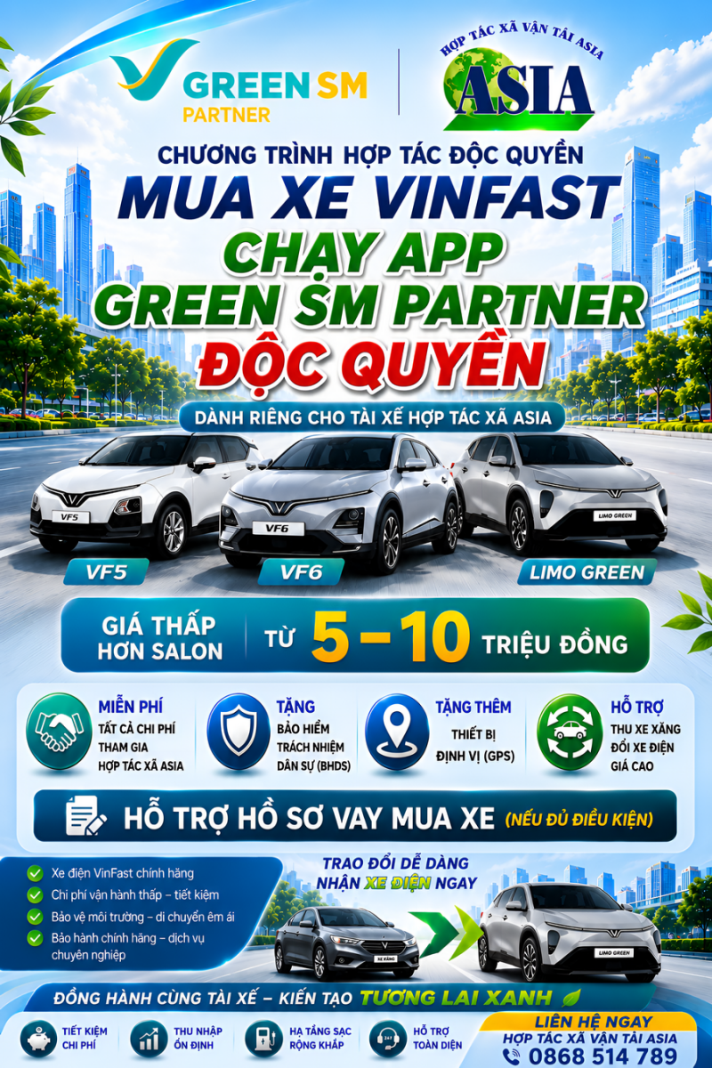 thu xe xăng cũ đổi xe điện VinFast HTX Asia thu xe xăng cũ – đổi xe điện VinFast mới